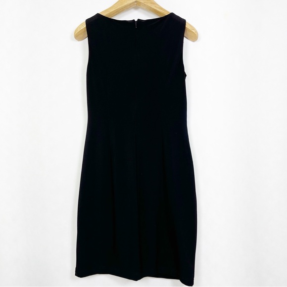 Frank Lyman Design Black Sheath‎ Dress Knee-Length Pleated Ribbed Size 8 - Picture 5 of 9